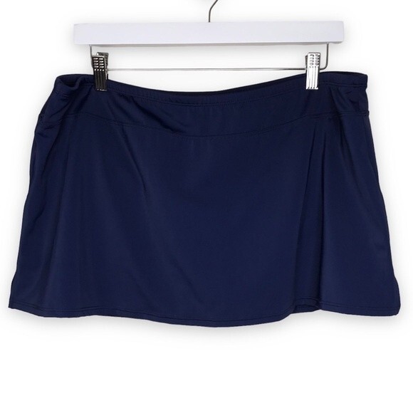 Jantzen Swim Skirt Bottom Attached Briefs Bathing Suit Navy Blue Womens Size 16W - Picture 1 of 12